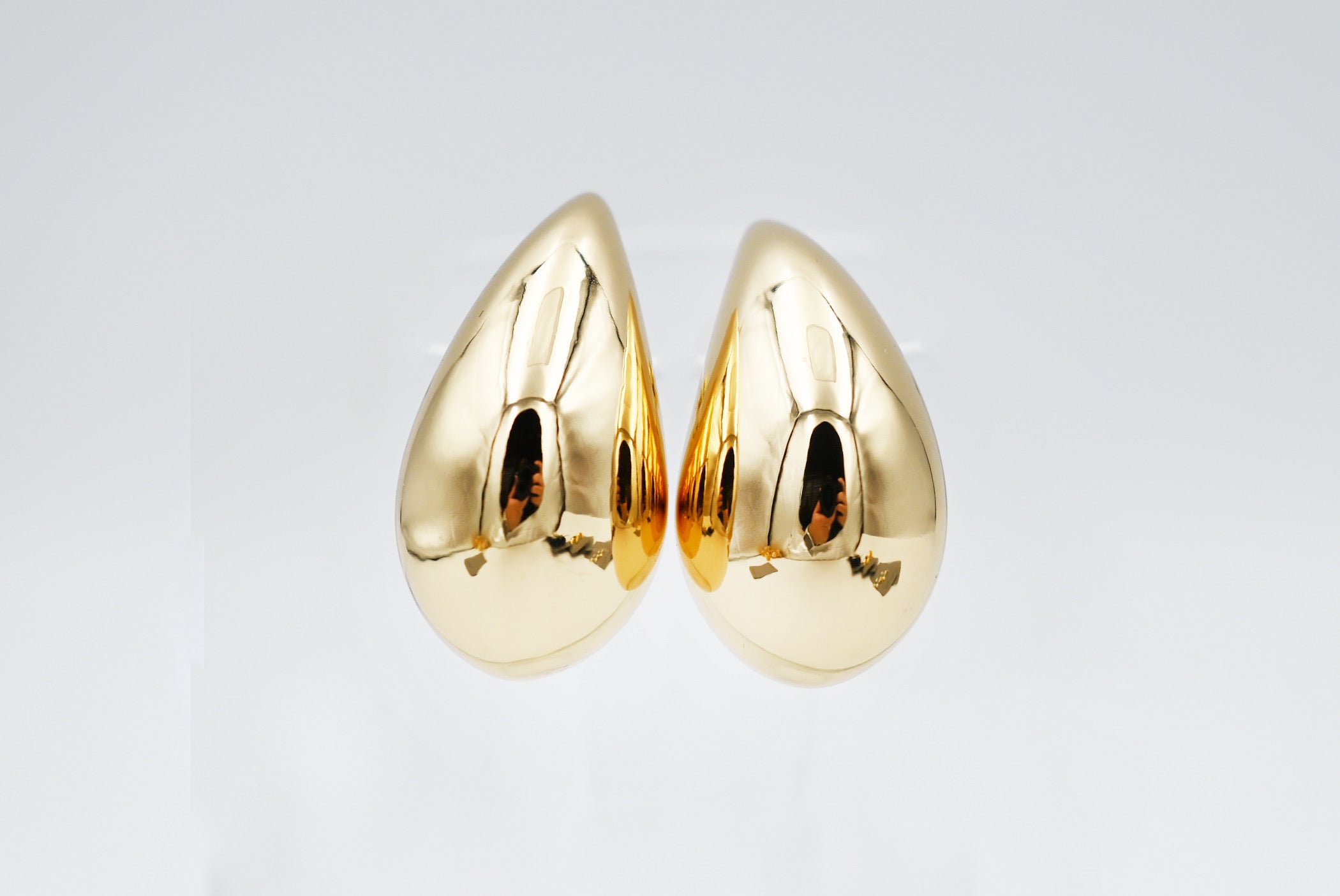 Gold Plated Teardrop Post Earrings