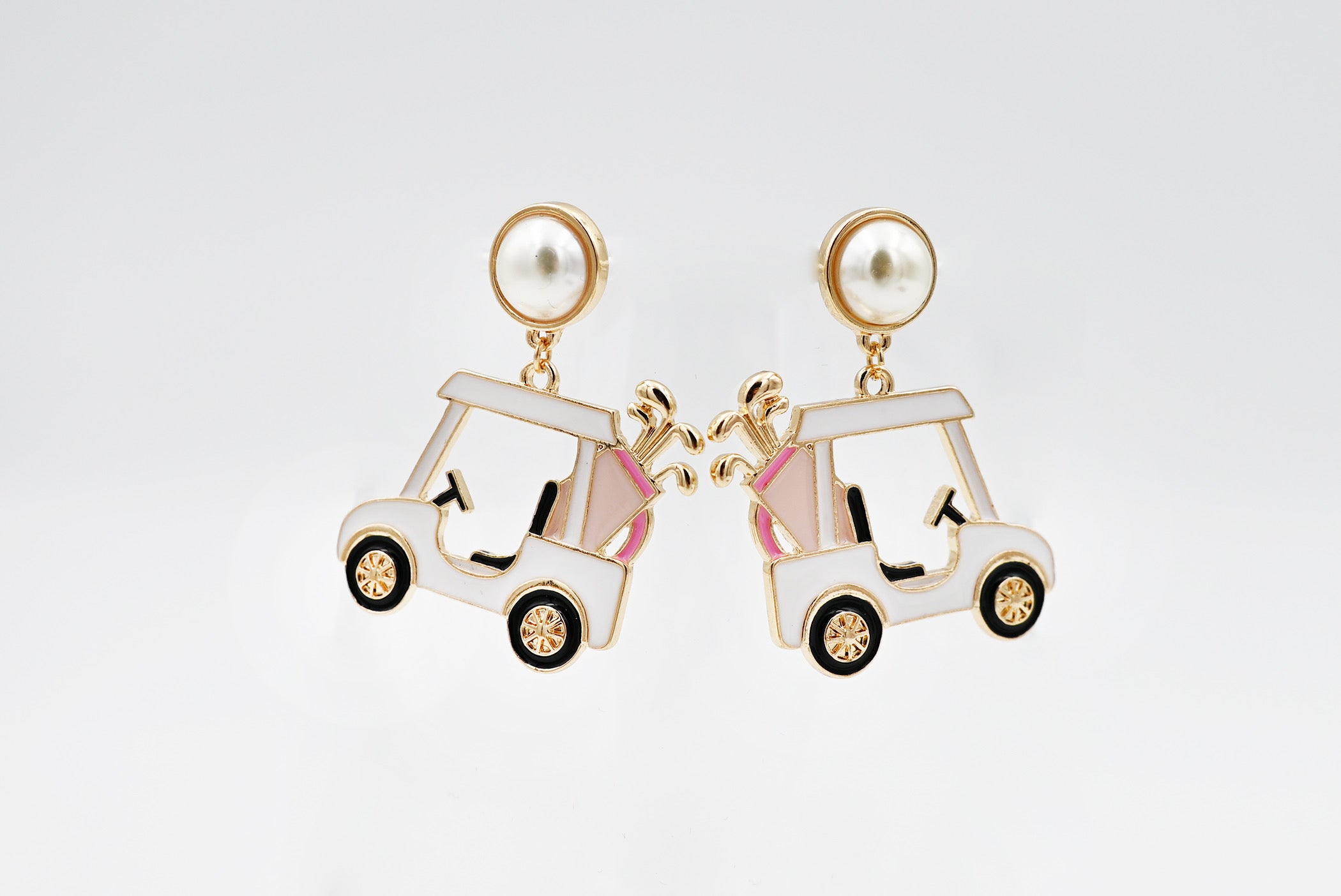 Golf Cart with Pearl Earrings