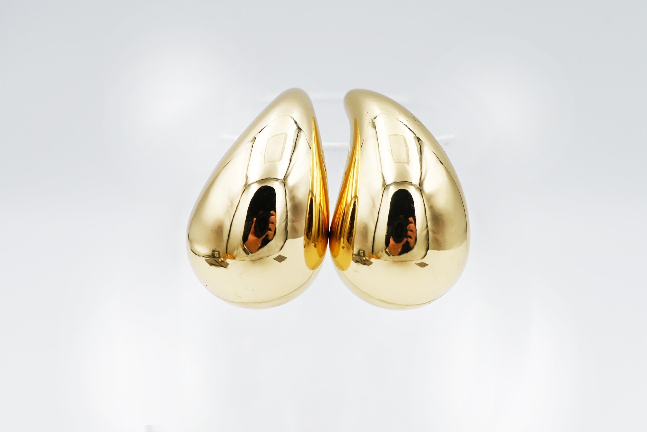 Gold Plated Teardrop Post Earrings