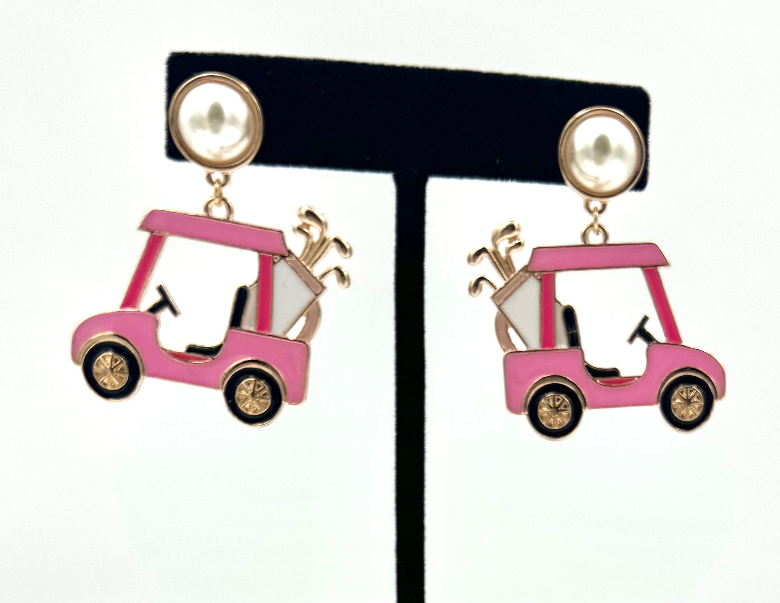 Golf Cart with Pearl Earrings