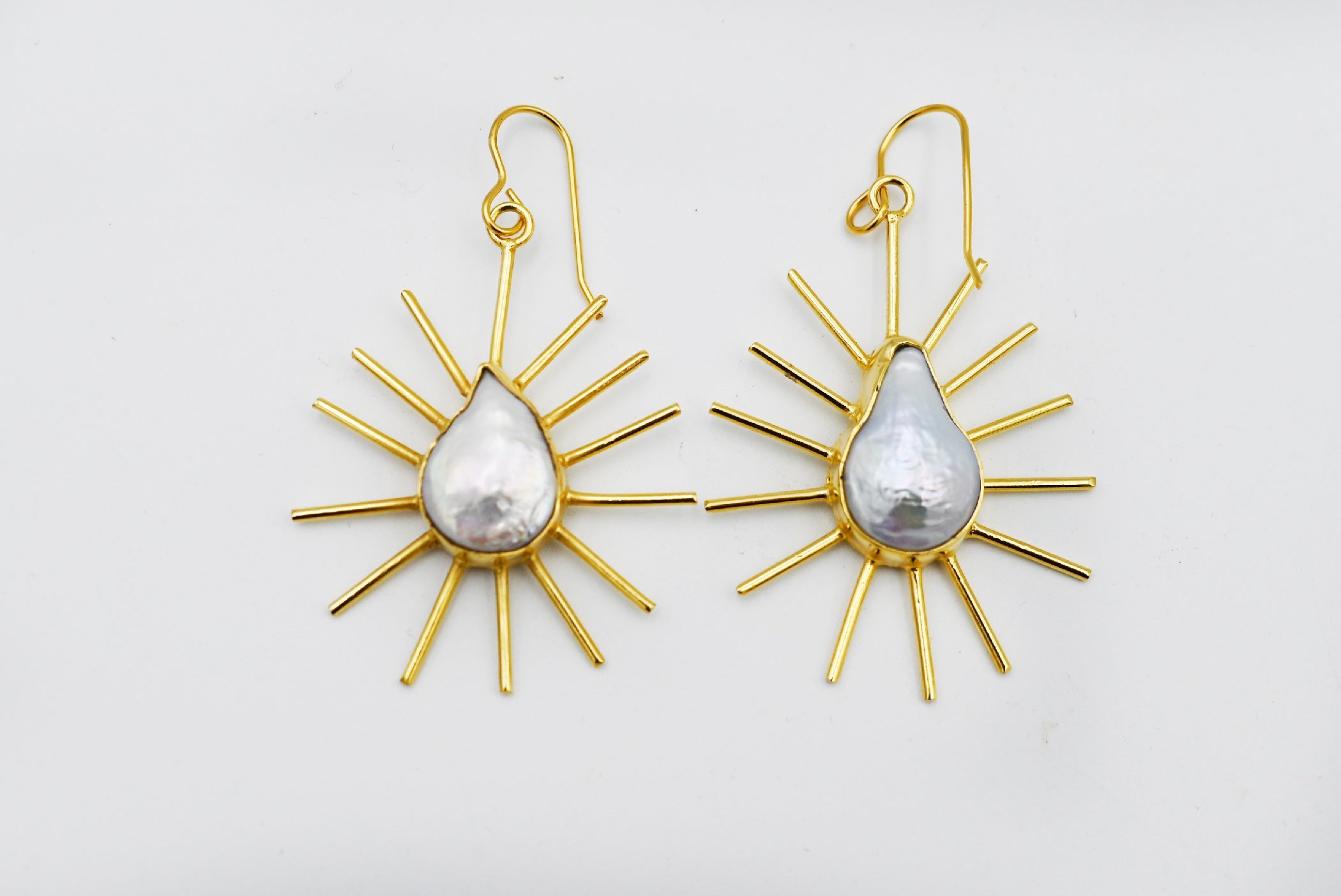 Pearl Sunbeam Earrings