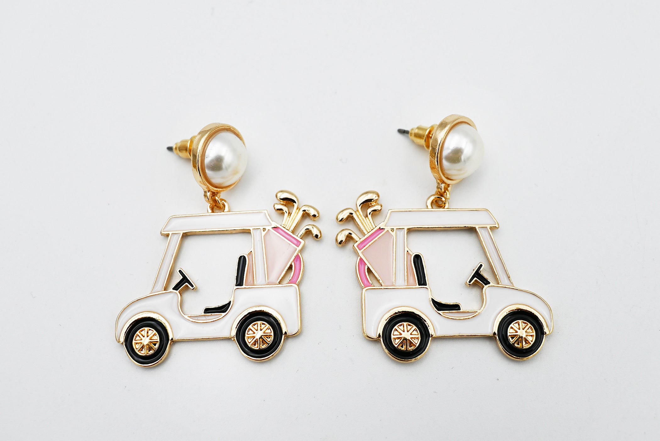 Golf Cart with Pearl Earrings