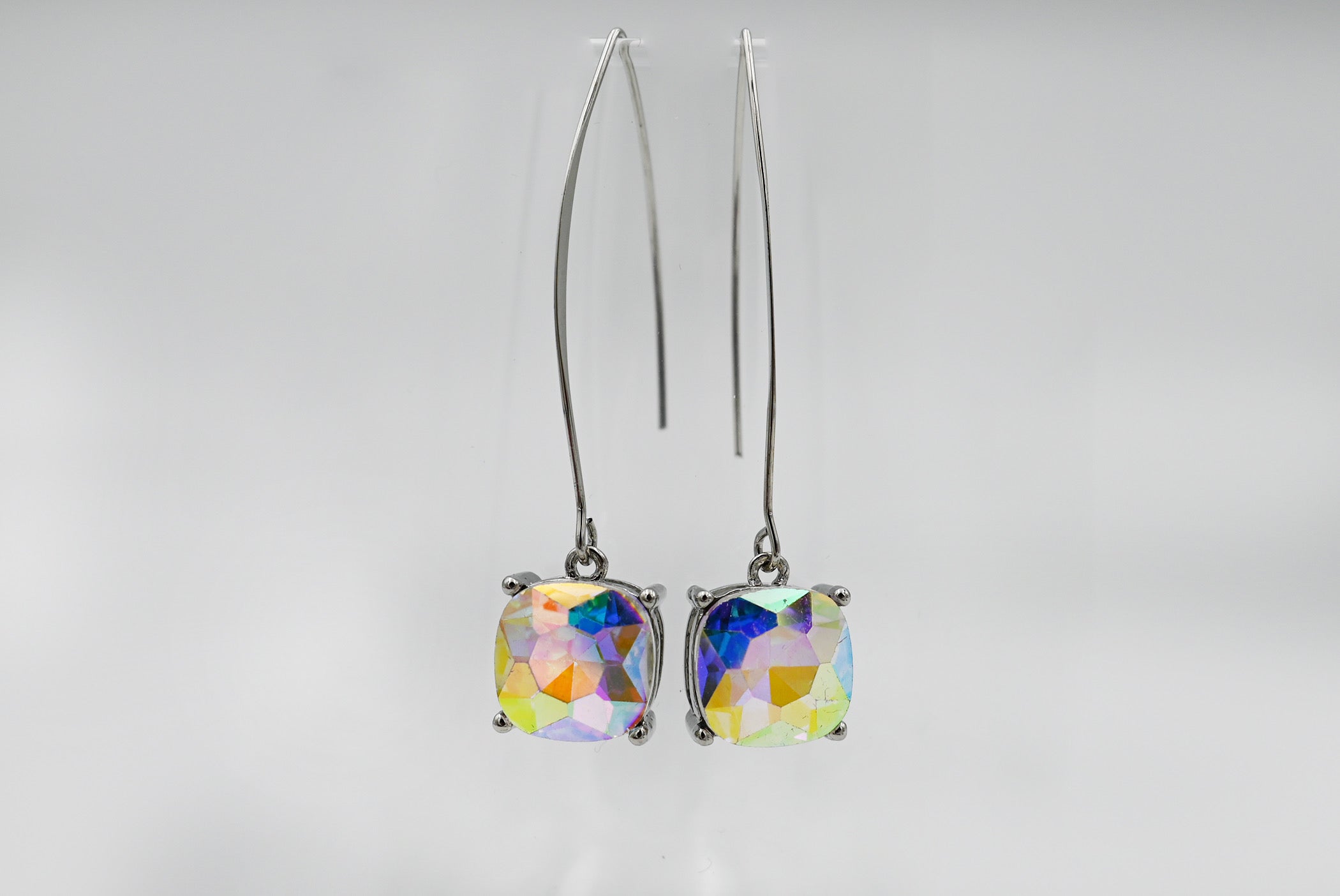 Square Crystal Drop Earrings