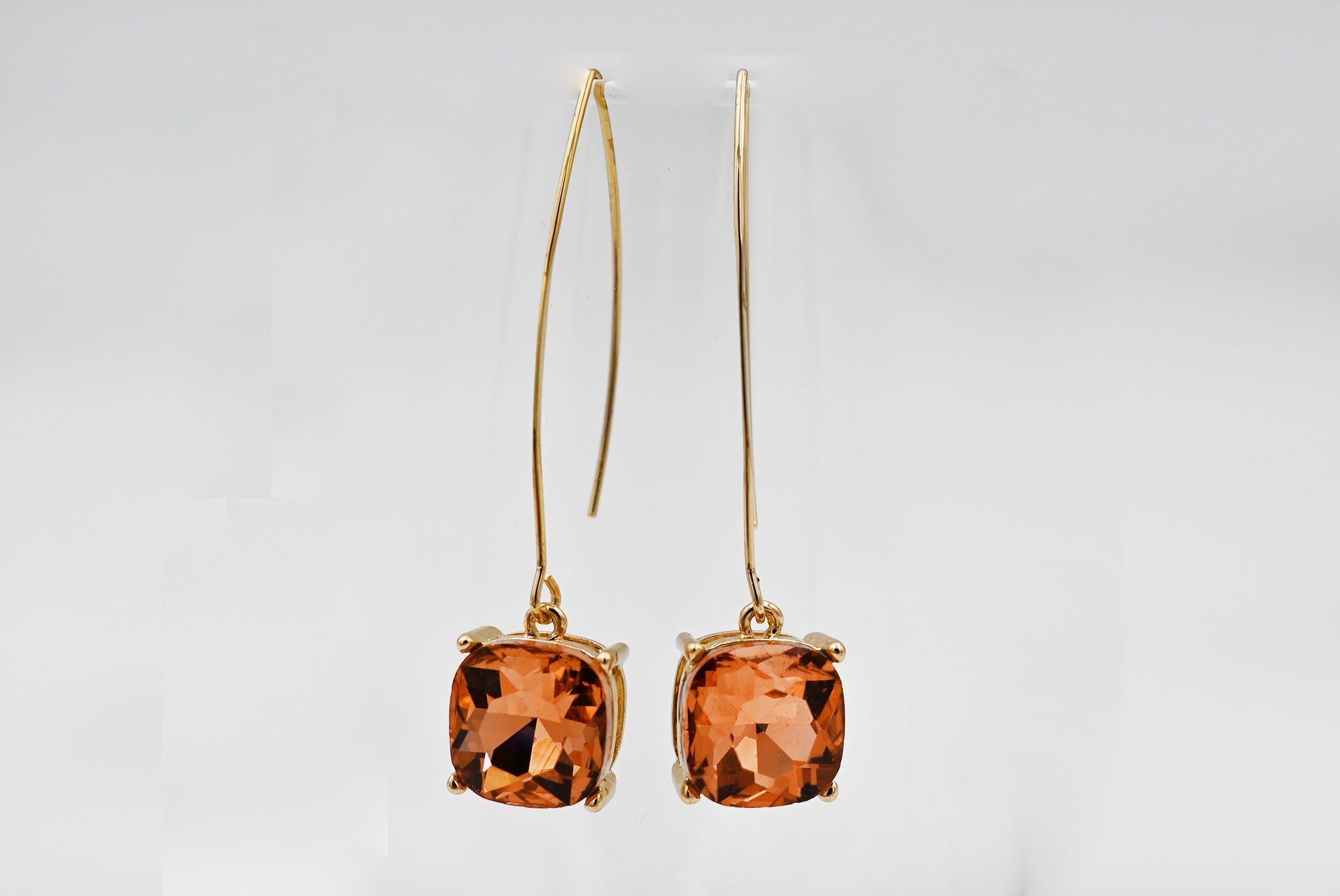 Square Crystal Drop Earrings