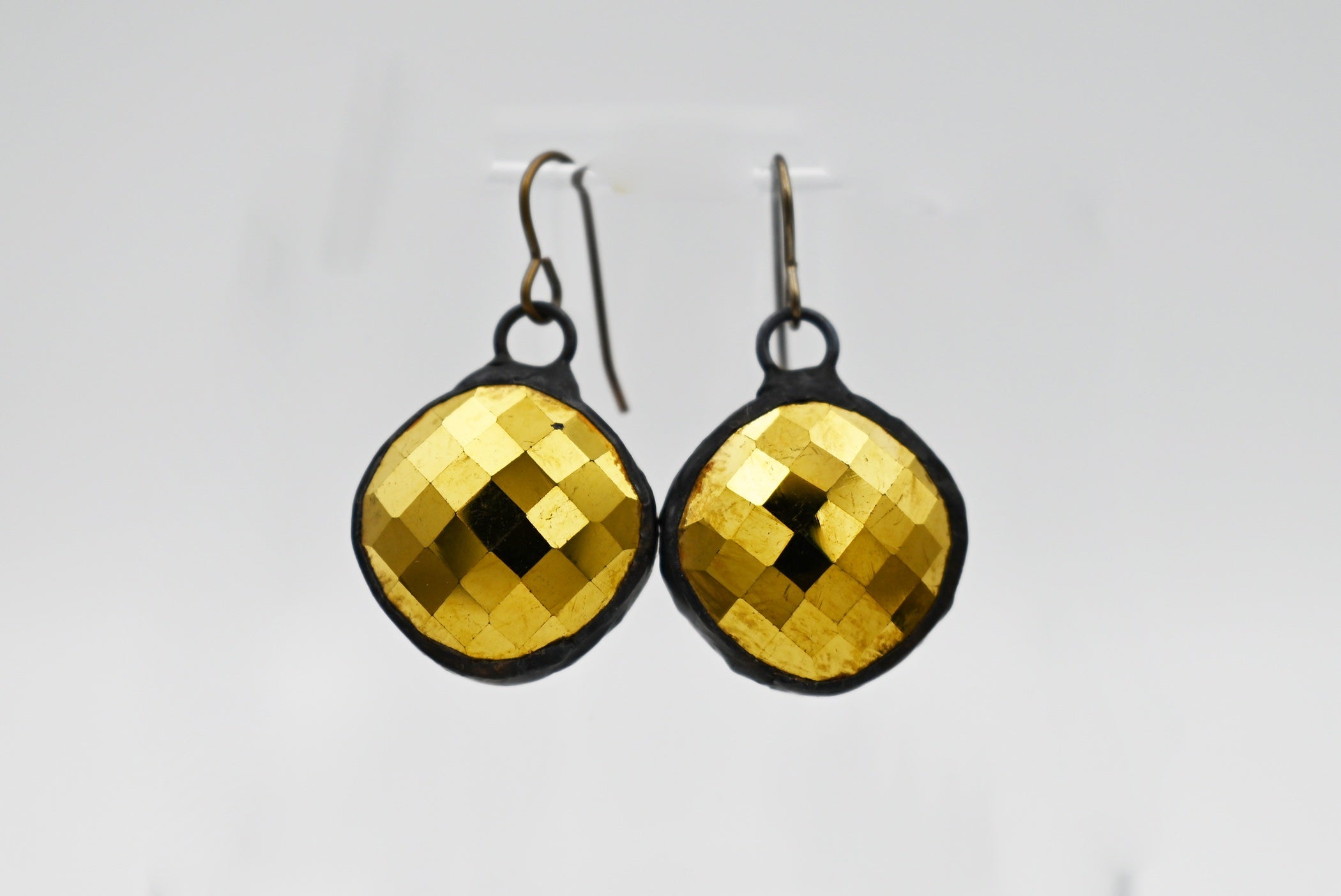 Soldered Round Crystal Earrings