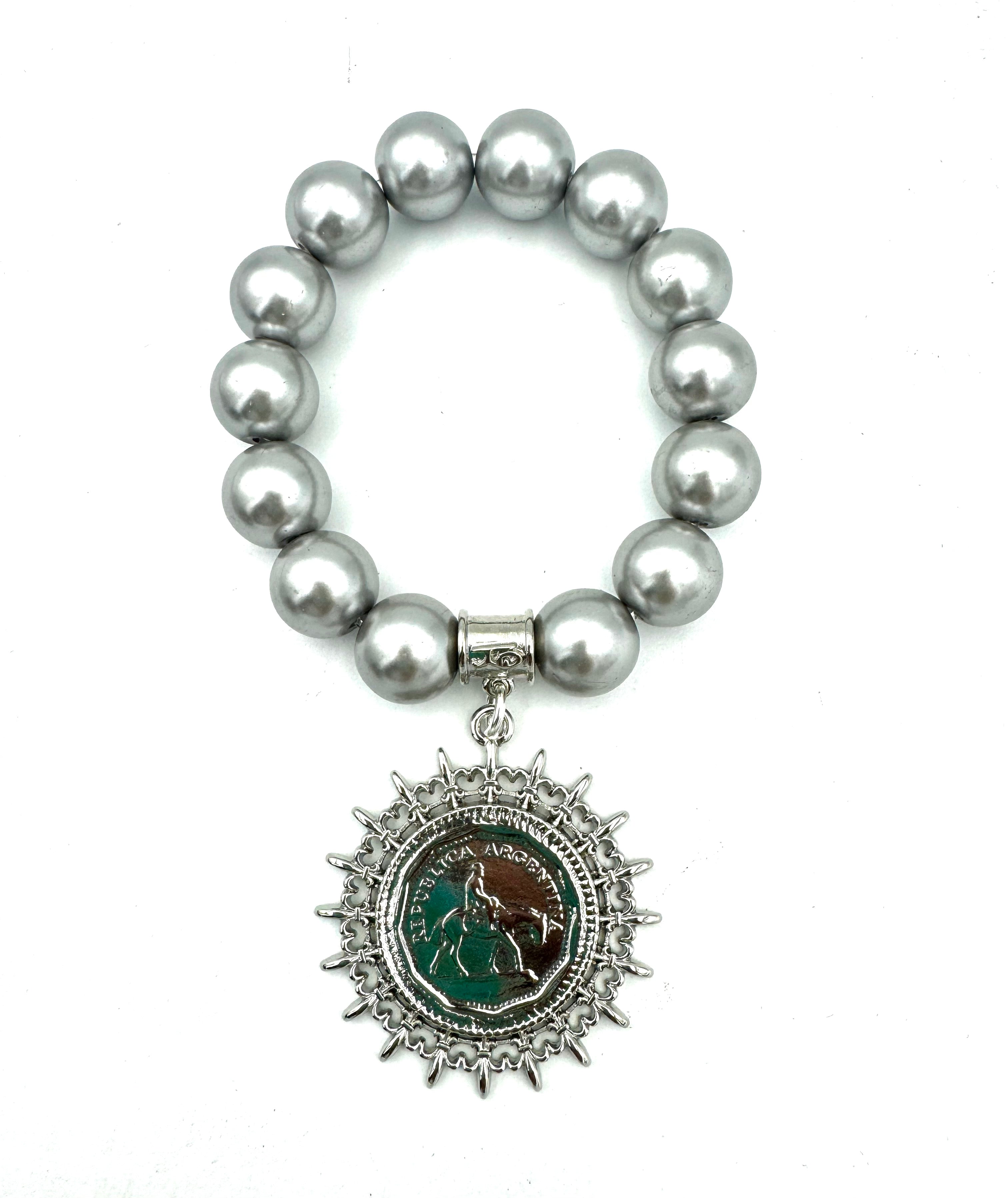 Gaucho Charm on Pearl Bracelet